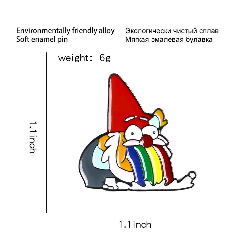 Rainbow Vomit Dwarf Enamel Pin
