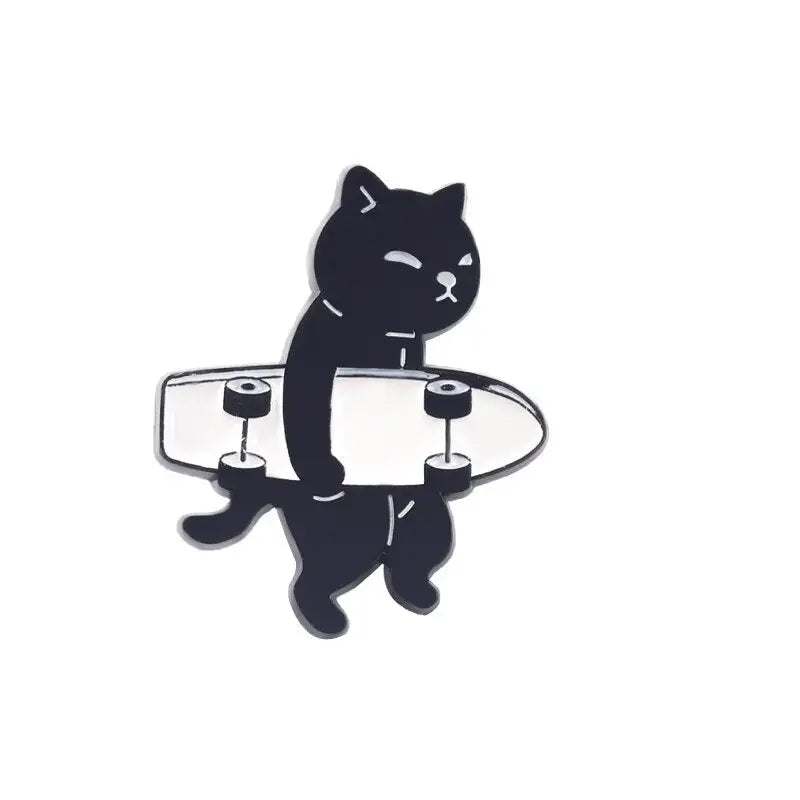 Skateboard Cat Enamel Pin