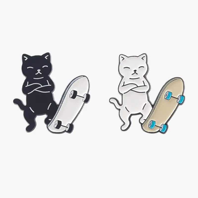 Skateboard Cat Enamel Pin