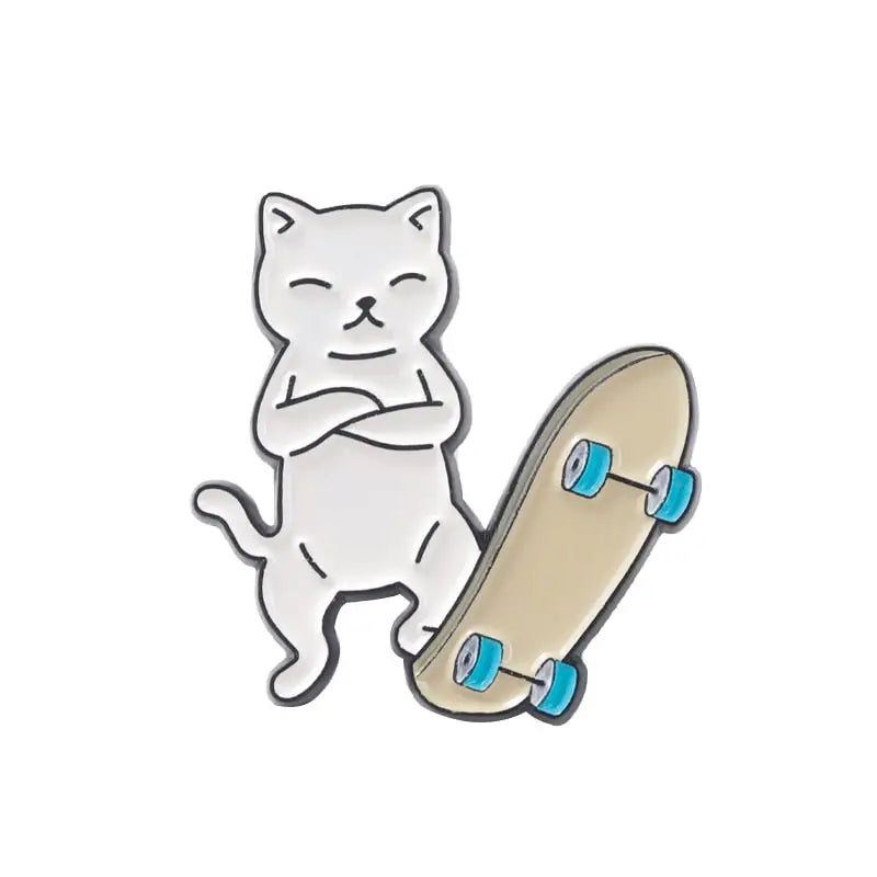 Skateboard Motion Cat Enamel Pin