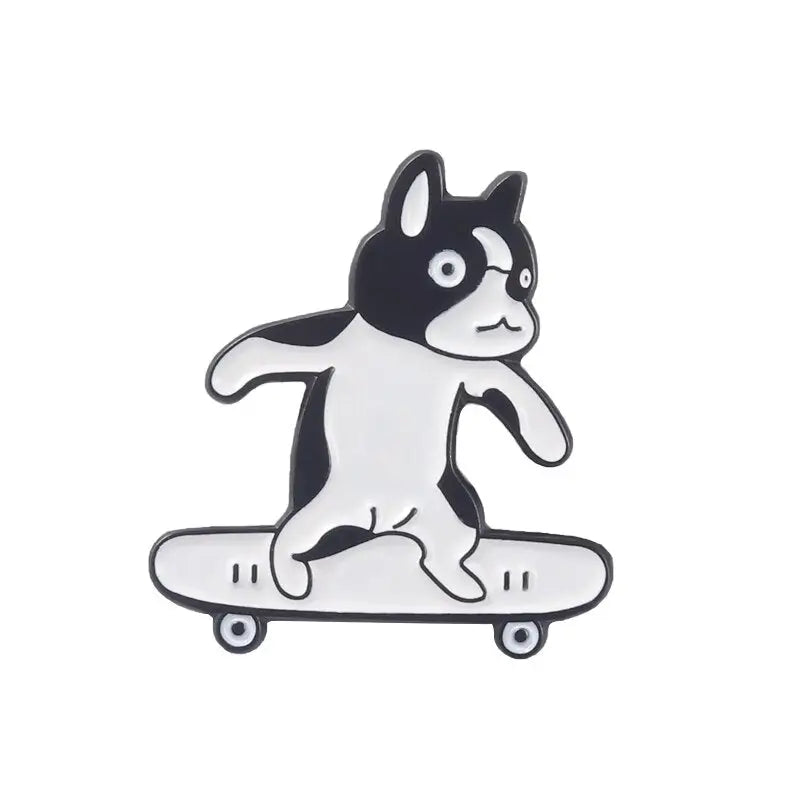 Skateboard Motion Dogs Enamel Pin