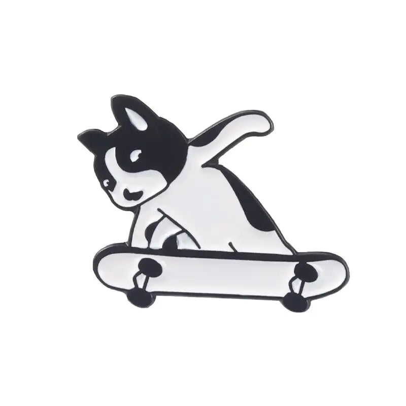 Skateboard Motion Dogs Enamel Pin