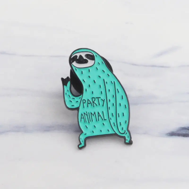 Cartoon sloth enamel pin Party animal badge Enamel Pin