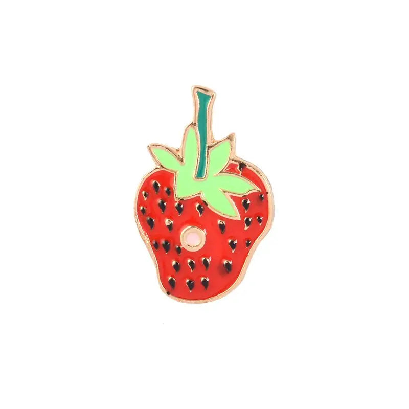 Strawberry Caterpillar enamel pin Cartoon Plant Animal badge
