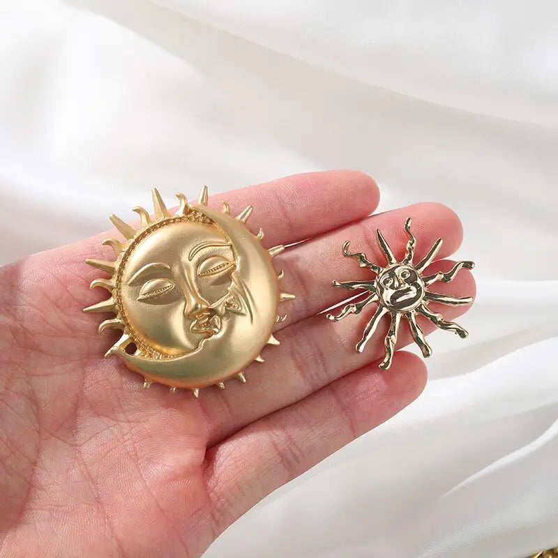 Sun And Moon Light Enamel Pin
