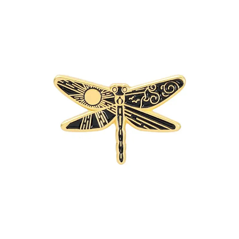 Sun Moon Dragonfly Enamel Pin