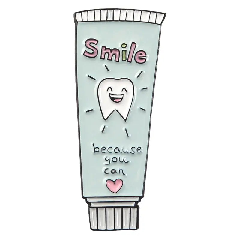 Toothbrush Toothpaste Enamel Pin