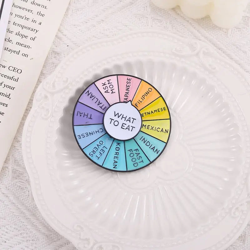 What To Eat Spinner Enamel Pins