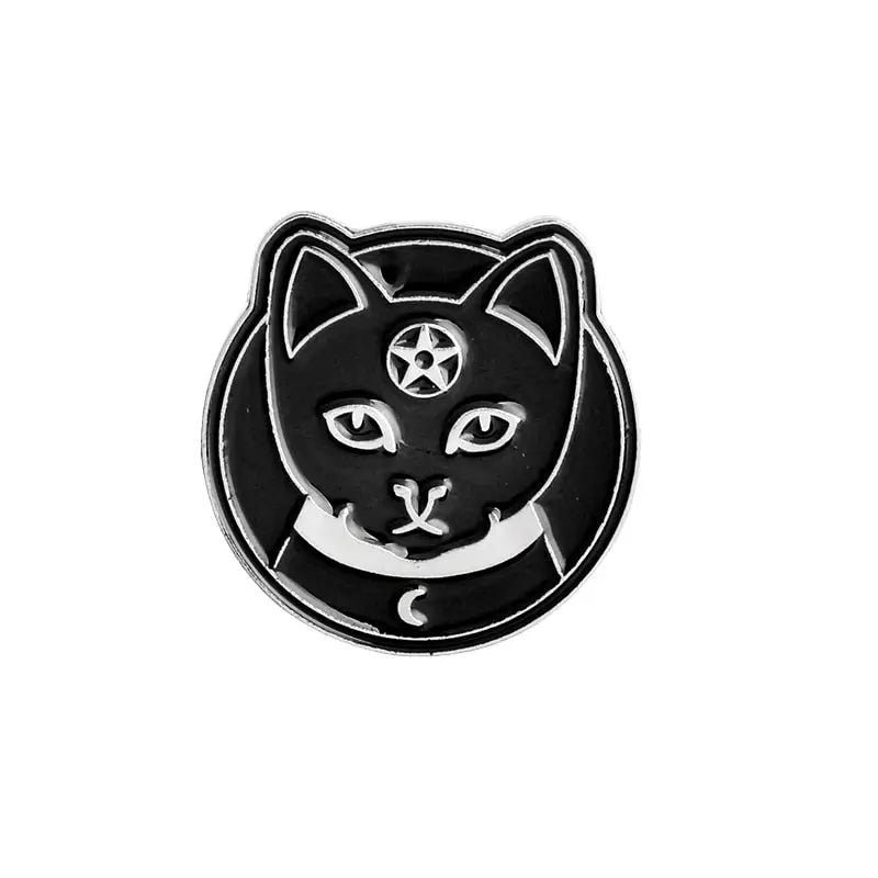 Witch and Cats Enamel Pin