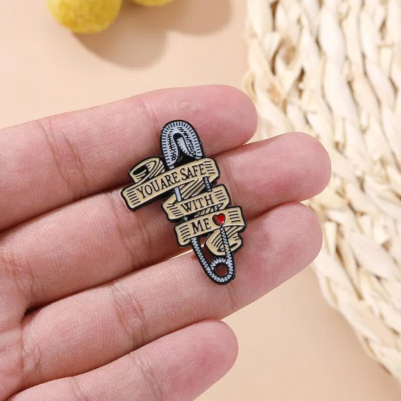 YOU ARE SAFE WITH ME Enamel Pins